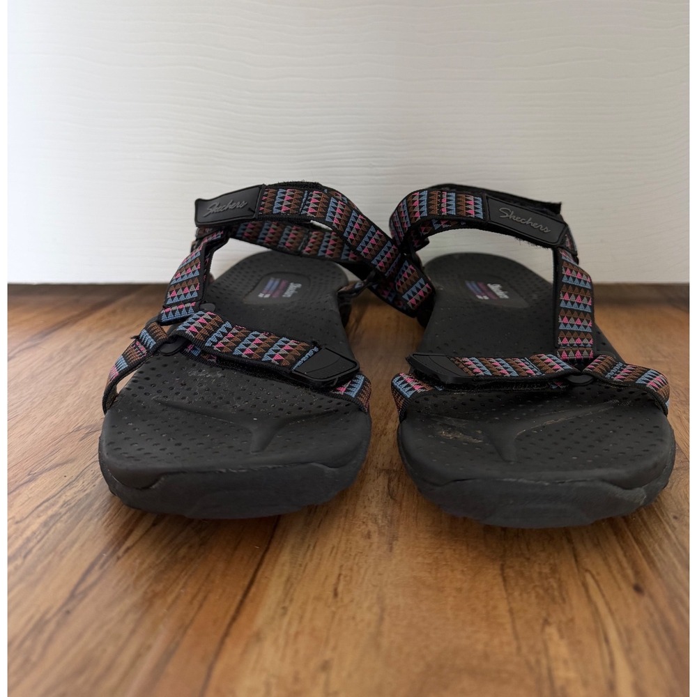 Skechers Outdoor Lifestyle Womens Sandals Size 8 Geometric Strappy Black Multi